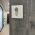 2 rosaces de poignée de porte carrées Mies trou de cylindre, Inox gris