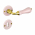 Poignée de porte intérieure sur rosace ronde en porcelaine rose avec rosaces de porte Clé L, Coude laiton poli, LIZON