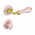 Poignée de porte intérieure sur rosace ronde en porcelaine rose avec rosaces de porte Condamnation, Coude laiton poli, LIZON