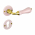 Poignée de porte extérieure sur rosace ronde en porcelaine rose avec rosaces de porte Cylindre, Coude laiton poli, LIZON