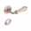 Poignée de porte extérieure sur rosace ronde en porcelaine rose avec rosaces de porte Cylindre, LIZON