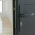 2 poignées de porte d'entrée BALTIC, plaque étroite, Aluminium gris anthracite revêtement Epoxy mat entraxe 195 mm