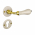Poignée de porte extérieure sur rosace ronde en porcelaine beige craquelé avec rosaces de porte Cylindre, Coude laiton poli, LIZON