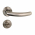 2 poignées de porte sur rosace ronde Ø50mm en inox 304 mat avec 2 rosaces de porte Condamnation-Décondamnation, NERO