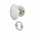 2 poignées de porte sur rosaces rondes OLIVE en porcelaine blanche trou de cylindre – Embase laiton poli doré – Style classique chic