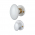 2 poignées de porte sur rosaces rondes OLIVE en porcelaine blanche verrou condamnation – Embase laiton poli doré – Style classique chic