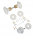 2 poignées de porte sur rosaces rondes OLIVE en porcelaine blanche verrou condamnation – Embase laiton poli doré – Style classique chic