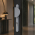 2 poignées de porte d'entrée BALTIC 25, plaque étroite, Palière réversible, Aluminium gris RAL9006, entraxe 195 mm