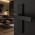 2 poignées de porte LOFT sans trou, Métal noir mat entraxe 165 mm | Style moderne