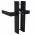 2 poignées de porte LOFT sans trou, Métal noir mat entraxe 165 mm | Style moderne