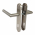 2 poignées de porte DOCKER entrée de clé, Métal nickel mat entraxe 165 mm | Style moderne