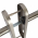 2 poignées de porte DOCKER entrée de clé, Métal nickel mat entraxe 165 mm | Style moderne