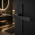 2 poignées de porte LOFT verrou condamnation, Métal noir mat entraxe 165 mm | Style moderne