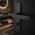 2 poignées de porte LOFT verrou condamnation, Métal noir mat entraxe 165 mm | Style moderne