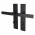 2 poignées de porte LOFT verrou condamnation, Métal noir mat entraxe 165 mm | Style moderne