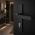 2 poignées de porte LOFT trou de cylindre, Métal noir mat entraxe 165 mm | Style moderne