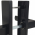 2 poignées de porte LOFT trou de cylindre, Métal noir mat entraxe 165 mm | Style moderne