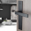 2 poignées de porte LOFT sans trou, Plaque fine minimaliste, Métal noir mat entraxe 195 mm