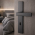 2 poignées de porte LOFT entrée de clé, Plaque fine minimaliste, Métal noir mat entraxe 195 mm