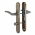 2 poignées de porte FINESSE verrou condamnation, Zamak bicolore nickel/nickel mat entraxe 195 mm