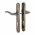 2 poignées de porte FINESSE trou de cylindre, Zamak bicolore nickel/nickel mat entraxe 195 mm