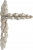 Poignée de porte intérieure design en Aluminium vieil argent sur plaque Clé L entraxe 195 mm, FEUILLE