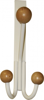 SHIRO Patère de porte avec 4 crochets blanc, naturel H 15 x Larg. 38 x P 10  cm