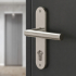 2 poignées de porte DOCKER trou de cylindre, Métal nickel mat entraxe 165 mm | Style moderne