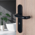 Poignée de porte intérieure en nylon noir sur plaque Conda/Déconda entraxe adaptable 165 à 195 mm, TUBULAIRE