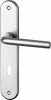 Poignée de porte intérieure en Aluminium anodisé argent sur plaque Clé L, TIGNES