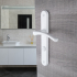 2 poignées de porte condamnation pour salle de bain et WC EVA ALU, Aluminium laqué blanc entraxe 195 mm
