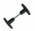 Bouton double de porte extérieure en Aluminium laqué noir carré 7 mm, CHANTIER