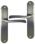 Poignée de porte intérieure en zamak nickel mat sur plaque BdC Entraxe 165 mm, RHAPSODIE 165