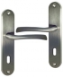 Poignée de porte intérieure en zamak nickel mat sur plaque Clé L Entraxe 165 mm, RHAPSODIE 165