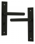 poignée de porte intérieure en métal noir sur plaque Conda/Déconda entraxe 195 mm, BRUNELLA