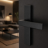 2 poignées de porte LOFT sans trou, Métal noir mat entraxe 165 mm | Style moderne